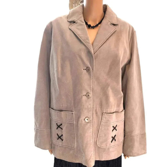 Vintage Colebrook 100% Leather Women Jacket Plus Size 14/16 Pockets - Picture 1 of 12